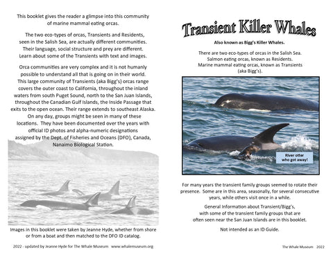 Transient Killer Whale Booklet