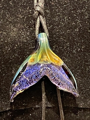 Whale Tail Glass Pendant