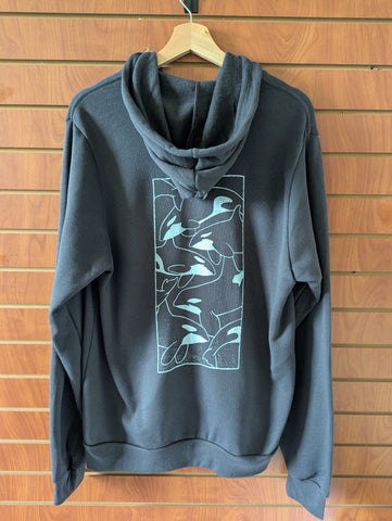 Orca Pod Zip Hoodie / Charcoal