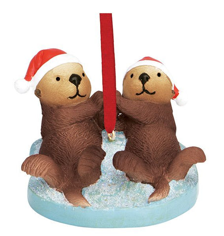 Otter Holding Hands Ornament