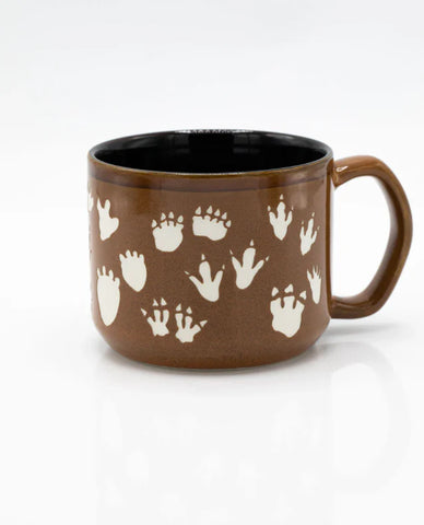 Dinosaur Footprints Hand Carved 15 oz Ceramic Mug