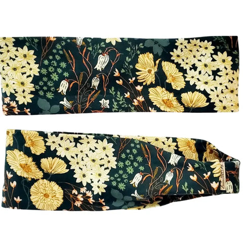 Happy AK Headband Hunter Green Floral