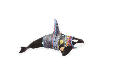 Natasha Van Netten Sticker - Moon and Planets Orca