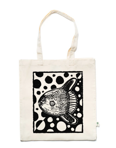 Mola Mola Block Print Organic Cotton Tote Bag