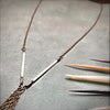 ASTALI Porcupine Quill Fringe Necklace, Black/Brown & Ivory/White