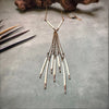 ASTALI Porcupine Quill Fringe Necklace, Black/Brown & Ivory/White