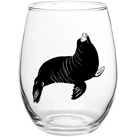 Salty Raven 15oz Wine Glass - Sea Lion