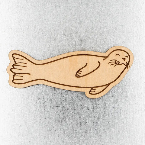 Steamer Lane Wood Ornament - Seal