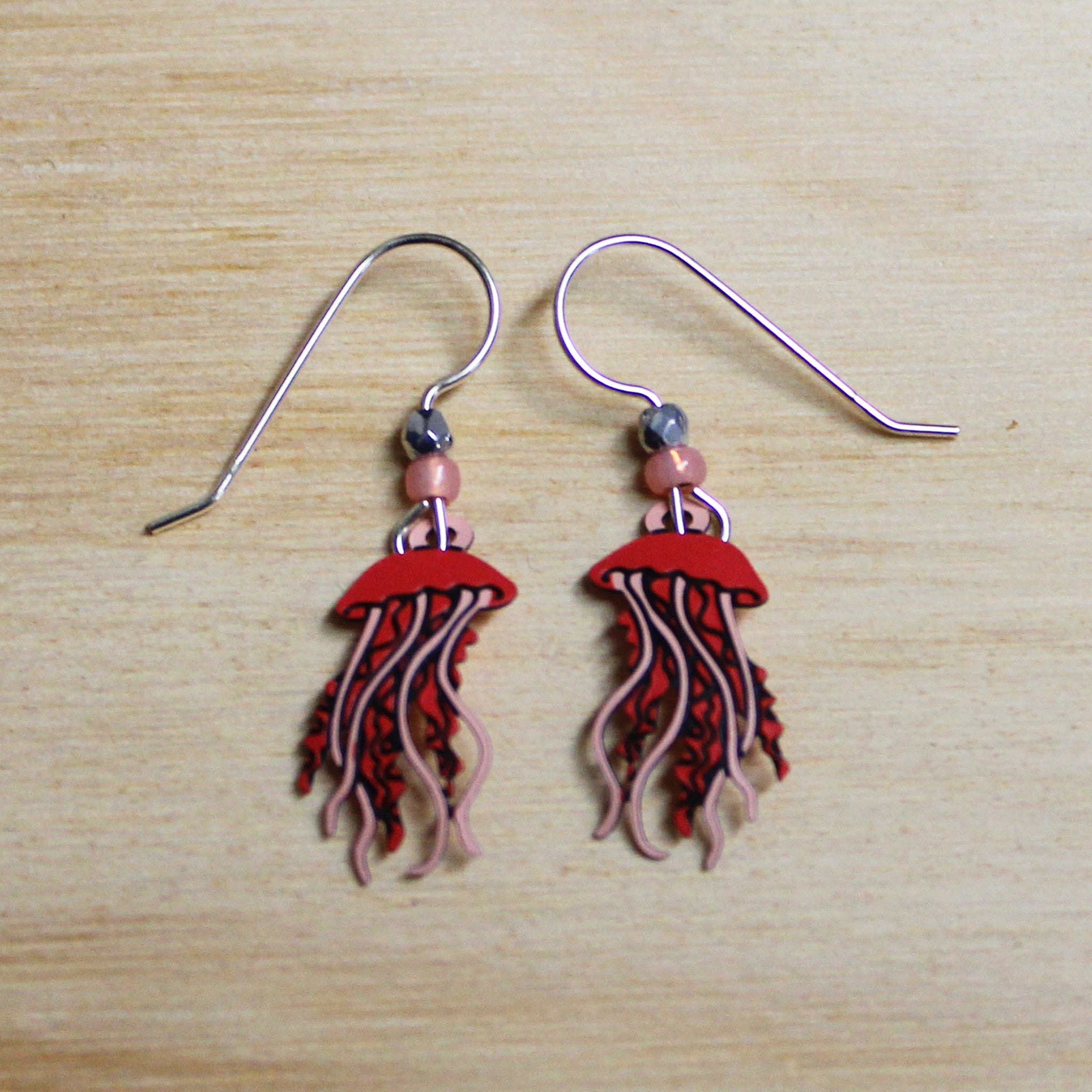 Coral Pink Jellyfish Earrings