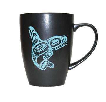 Orca Whale Way Mug by Pithitude - One Single 11oz. Black Coffee Cup