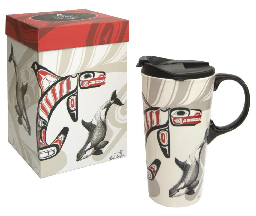 Porcelain Travel Mug: Whale