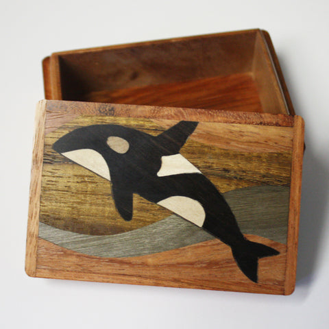 Wooden Box Orca Whale