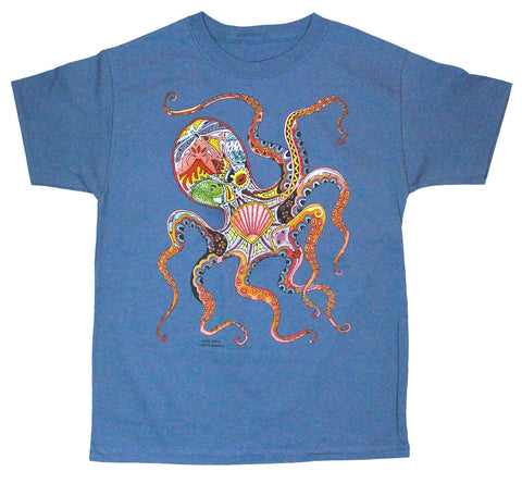 T-Shirt: Sue Coccia Octopus, Long-sleeved, Adult Sizes